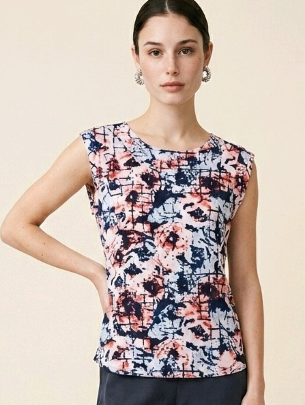🙋ANN TAYLOR S CAP SLEEVE BLOUSE 19 CHEST 26 LENGTH